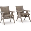 image:imageSignature Design by Ashley Haven Retreat Outdoor Rocking Lounge Chair RustFree Aluminum Frame AllWeather Handwoven Resin Wicker Patio Rocker with QuickDry Cushion BeigeRocking Chair Set