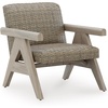 image:imageSignature Design by Ashley Haven Retreat Outdoor Rocking Lounge Chair RustFree Aluminum Frame AllWeather Handwoven Resin Wicker Patio Rocker with QuickDry Cushion BeigeLounge Chair