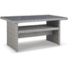 image:imageSignature Design by Ashley Naples Beach Casual Outdoor Bench with Cushion Nuvella Weather Resistant Fabric Light Gray amp BlueMulti Use Table