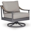 image:imageSignature Design by Ashley North Island Outdoor Rocking Chair 360Degree Swivel Lounge Seating with PowderCoated Aluminum Frame and UVResistant Nuvella Fabric for Patio or Porch Gray