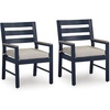 image:imageSignature Design by Ashley Outdoor Dining Arm Chairs Set of 2 Navy