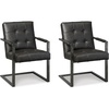 image:imageSignature Design by Ashley Starmore Urban Tufted Faux Leather Home Office Desk Chair Set of 2 Dark Gray