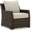 image:imageSignature Design by Ashley Wicker Patio Lounge Chair Brown Deck ArmchairLounge Chair