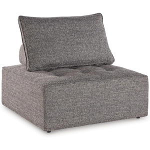 image:imageSignature Design by Ashley Bree Zee Contemporary Nuvella Weather Resistant Fabric Tufted Armless Outdoor Lounge Chair with Cushion and PVC Cover GrayFloor Chair