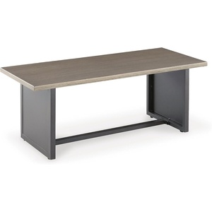 image:imageSignature Design by Ashley Bree Zee Contemporary Nuvella Weather Resistant Fabric Tufted Armless Outdoor Lounge Chair with Cushion and PVC Cover GrayRectangular End Table
