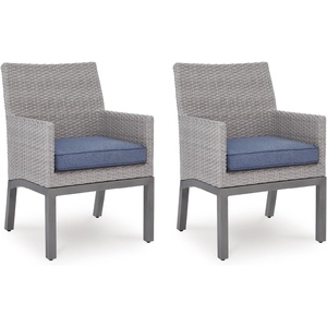 image:imageSignature Design by Ashley Dillon Beach Outdoor Armchair Gray Resin Wicker Aluminum Frame Nuvella Fabric Cushions LowMaintenance Patio Porch or Deck Seating Set of 2