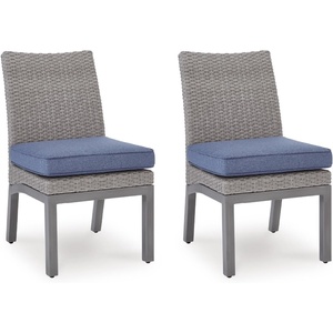 image:imageSignature Design by Ashley Dillon Beach Outdoor Chair Nuvella Cushion AllWeather Gray Resin Wicker on Aluminum Frame 2 Patio Outside Dining Chairs 20 W x 3575 H