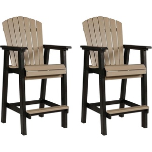 image:imageSignature Design by Ashley Fairen Trail 30 HDPE Durable Outdoor Barstool 2 Count Black amp BrownBlack  Light Brown