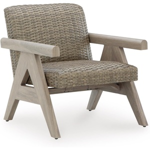 image:imageSignature Design by Ashley Haven Retreat Outdoor Rocking Lounge Chair RustFree Aluminum Frame AllWeather Handwoven Resin Wicker Patio Rocker with QuickDry Cushion BeigeLounge Chair