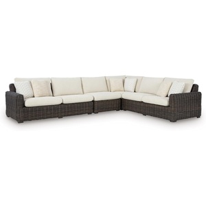 image:imageSignature Design by Ashley Kimora Outdoor Swivel Lounge Chair with Cushion4Piece Outdoor Sectional