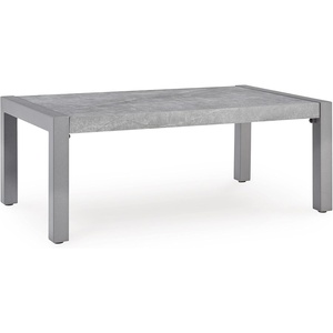 image:imageSignature Design by Ashley Moonlight View Contemporary Nuvella Weather Resistant Fabric Outdoor Chaise Lounge with Zippered Removable Cushions and Throw Pillows Light Gray amp BeigeOutdoor Coffee Table