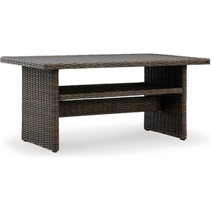 image:imageSignature Design by Ashley Wicker Patio Lounge Chair Brown Deck ArmchairMulti Use Table