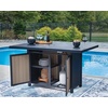image:imageSignature Design by Ashley 1Piece Outdoor Bar Table with Fire Pit BlueOutdoor Bar Table with Fire Pit