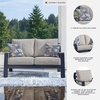 image:imageSignature Design by Ashley 1Piece Outdoor Bar Table with Fire Pit BlueOutdoor Loveseat with Cushion