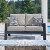 image:imageSignature Design by Ashley 1Piece Outdoor Bar Table with Fire Pit BlueOutdoor Loveseat with Cushion