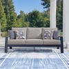 image:imageSignature Design by Ashley 1Piece Outdoor Bar Table with Fire Pit BlueOutdoor Sofa with Cushion