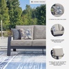 image:imageSignature Design by Ashley 1Piece Outdoor Bar Table with Fire Pit BlueOutdoor Sofa with Cushion