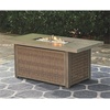 image:imageSignature Design by Ashley Beachcroft Casual Weather and Rust Resistant BatteryOperated Outdoor Fire Pit Table with Adjustable Flame Control and Protective Cover Black amp Light GrayBeige