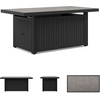 image:imageSignature Design by Ashley Beachcroft Casual Weather and Rust Resistant BatteryOperated Outdoor Fire Pit Table with Adjustable Flame Control and Protective Cover Black amp Light GrayBlack