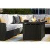 image:imageSignature Design by Ashley Beachcroft Casual Weather and Rust Resistant BatteryOperated Outdoor Fire Pit Table with Adjustable Flame Control and Protective Cover Black amp Light GrayBlack
