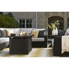 image:imageSignature Design by Ashley Beachcroft Casual Weather and Rust Resistant BatteryOperated Outdoor Fire Pit Table with Adjustable Flame Control and Protective Cover Black amp Light GrayBlack