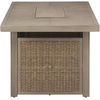 image:imageSignature Design by Ashley Beachcroft Casual Weather and Rust Resistant BatteryOperated Outdoor Fire Pit Table with Adjustable Flame Control and Protective Cover Black amp Light GrayBeige