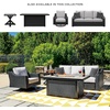 image:imageSignature Design by Ashley Beachcroft Casual Weather and Rust Resistant BatteryOperated Outdoor Fire Pit Table with Adjustable Flame Control and Protective Cover Black amp Light GrayBlack