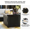 image:imageSignature Design by Ashley Beachcroft Casual Weather and Rust Resistant BatteryOperated Outdoor Fire Pit Table with Adjustable Flame Control and Protective Cover Black amp Light GrayBlack
