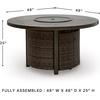 image:imageSignature Design by Ashley Outdoor Fire Pit Table Round Wicker Propane