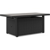 image:imageSignature Design by Ashley Beachcroft Casual Weather and Rust Resistant BatteryOperated Outdoor Fire Pit Table with Adjustable Flame Control and Protective Cover Black amp Light GrayBlack