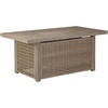 image:imageSignature Design by Ashley Beachcroft Casual Weather and Rust Resistant BatteryOperated Outdoor Fire Pit Table with Adjustable Flame Control and Protective Cover Black amp Light GrayBeige