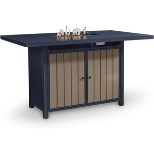 image:imageSignature Design by Ashley 1Piece Outdoor Bar Table with Fire Pit BlueOutdoor Bar Table with Fire Pit
