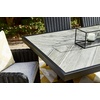 image:imageSignature Design by Ashley Beachcroft Outdoor Dining Table RustResistant Farmhouse Design with Porcelain Tabletop and Umbrella Hole for Patio Entertaining BlackLight Gray 84InchBlack