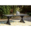 image:imageSignature Design by Ashley Beachcroft Outdoor Dining Table RustResistant Farmhouse Design with Porcelain Tabletop and Umbrella Hole for Patio Entertaining BlackLight Gray 84InchBlack