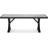 image:imageSignature Design by Ashley Beachcroft Outdoor Dining Table RustResistant Farmhouse Design with Porcelain Tabletop and Umbrella Hole for Patio Entertaining BlackLight Gray 84InchBlack