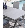 image:imageSignature Design by Ashley Dillon Beach Outdoor Dining Table AllWeather Aluminum for Patio Backyard and Garden Gatherings Rectangular Design Gray 71 Inch