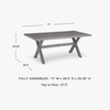 image:imageSignature Design by Ashley Dillon Beach Outdoor Dining Table AllWeather Aluminum for Patio Backyard and Garden Gatherings Rectangular Design Gray 71 Inch