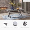 image:imageSignature Design by Ashley Dillon Beach Outdoor Dining Table AllWeather Aluminum for Patio Backyard and Garden Gatherings Rectangular Design Gray 71 Inch