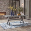 image:imageSignature Design by Ashley Dillon Beach Outdoor Dining Table AllWeather Aluminum for Patio Backyard and Garden Gatherings Rectangular Design Gray 71 Inch