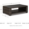 image:imageSignature Design by Ashley Grasson Lane Outdoor Wicker Cocktail Table with Aluminum Frame BrownCoffee Table