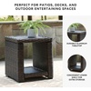 image:imageSignature Design by Ashley Grasson Lane Outdoor Wicker Cocktail Table with Aluminum Frame BrownEnd Table
