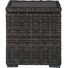 image:imageSignature Design by Ashley Grasson Lane Outdoor Wicker Cocktail Table with Aluminum Frame BrownEnd Table