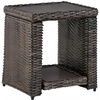 image:imageSignature Design by Ashley Grasson Lane Outdoor Wicker Cocktail Table with Aluminum Frame BrownEnd Table