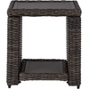 image:imageSignature Design by Ashley Grasson Lane Outdoor Wicker Cocktail Table with Aluminum Frame BrownEnd Table