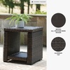 image:imageSignature Design by Ashley Grasson Lane Outdoor Wicker Cocktail Table with Aluminum Frame BrownEnd Table