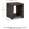 image:imageSignature Design by Ashley Grasson Lane Outdoor Wicker Cocktail Table with Aluminum Frame BrownEnd Table