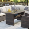 image:imageSignature Design by Ashley Outdoor Easy Isle MultiUse Resin Wicker Patio Table Dark Brown