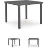 image:imageSignature Design by Ashley Point Bonita Outdoor Dining Table WeatherReady Aluminum With Umbrella Hole 38 Square Patio Or Porch Dining Gray Finish Easy Assembly