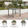 image:imageSignature Design by Ashley Point Bonita Outdoor Dining Table WeatherReady Aluminum With Umbrella Hole 38 Square Patio Or Porch Dining Gray Finish Easy Assembly