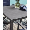 image:imageSignature Design by Ashley Point Bonita Outdoor Dining Table WeatherReady Aluminum With Umbrella Hole 38 Square Patio Or Porch Dining Gray Finish Easy Assembly